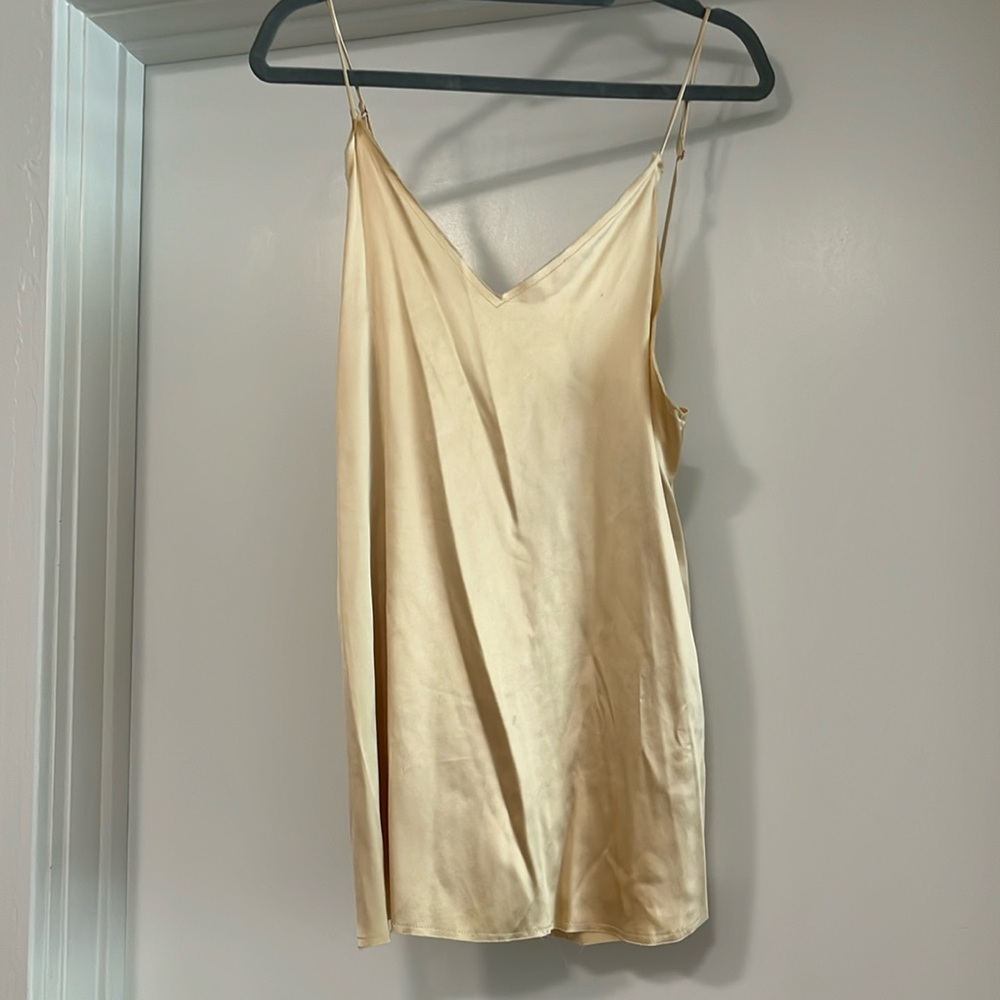 Are you am I silk mini gold dress, like new condition, worn once & cleaned